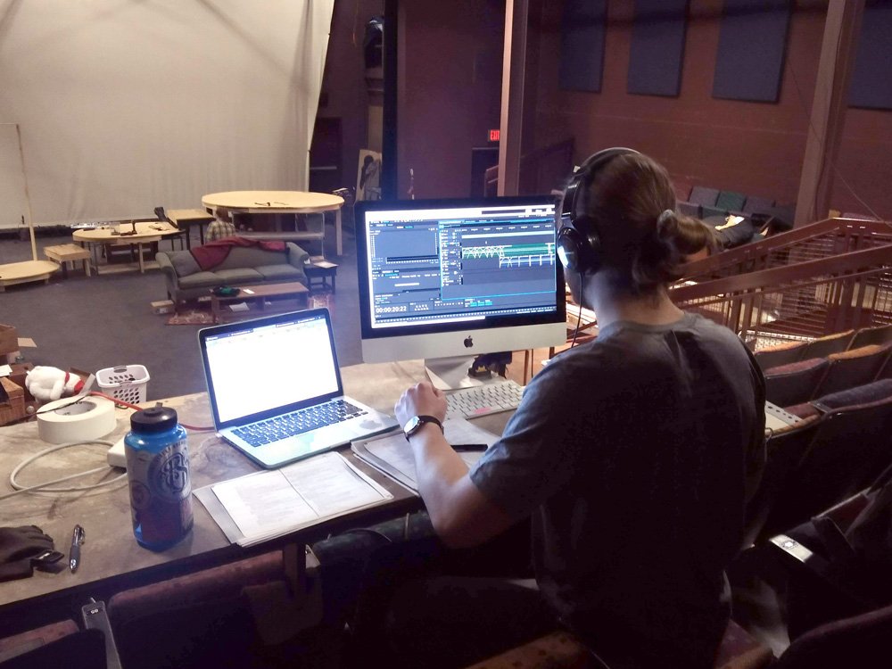 Ian edits the soundscape for in a word