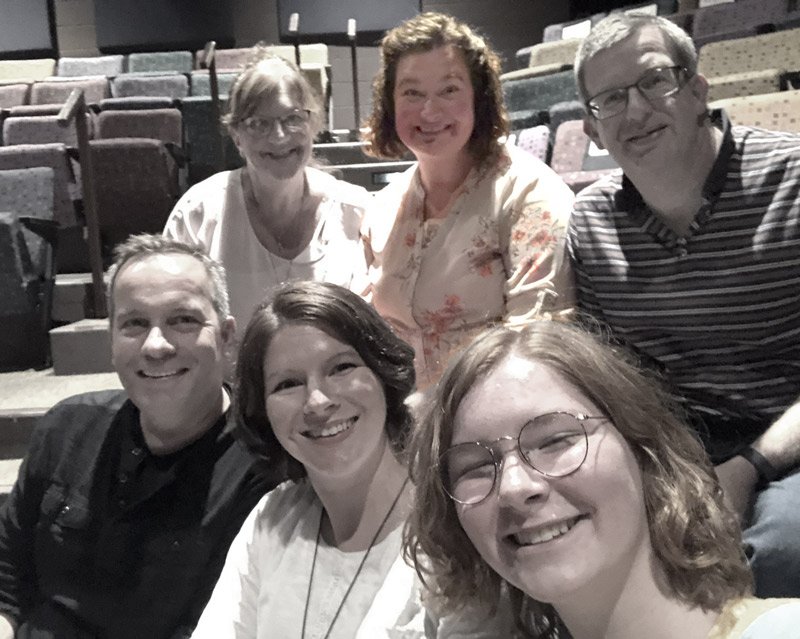 Beth and friends in the theatre