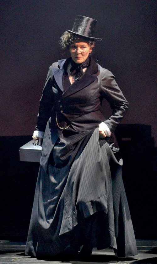 Sally Nystuen Vahle as Scrooge photo by Karen Almond