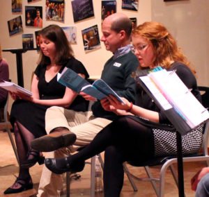 Megan Pence, Eric Lee, Abbie Cathcart at the Page to Stage for Silent Sky