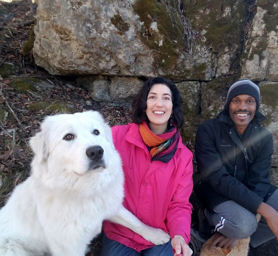 Laura Gentry, her husband, Wiliam, and their dog, Fuji